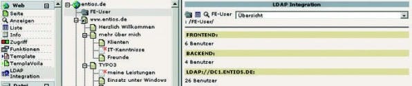 Die Übersicht informiert über die Anzahl der importierbaren Benutzer der konfigurierten LDAP-Server. Die Übersicht informiert über die Anzahl der importierbaren Benutzer der konfigurierten LDAP-Server.