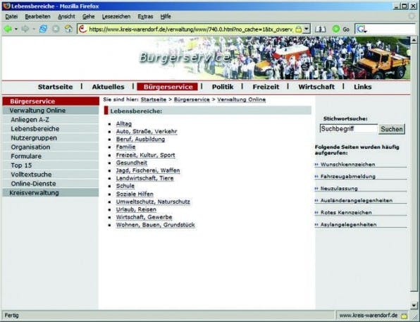 Besucher der Website des Kreises Warendorf können sich den gesuchten Inhalten über unterschiedliche Navigationslogiken nähern. Besucher der Website des Kreises Warendorf können sich den gesuchten Inhalten über unterschiedliche Navigationslogiken nähern.