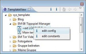 Der Template-View von „DEV3“ zeigt sämtliche Templates eines Projekts in einer übersichtlichen Baumstruktur an. Der Template-View von „DEV3“ zeigt sämtliche Templates eines Projekts in einer übersichtlichen Baumstruktur an.