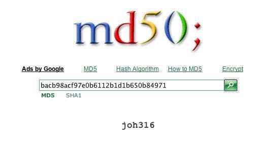 Web-Dienste wie md5.rednoize.com ermöglichen es, einen md5-Hash-Wert in ein Klartextpasswort zurückzuwandeln. Web-Dienste wie md5.rednoize.com ermöglichen es, einen md5-Hash-Wert in ein Klartextpasswort zurückzuwandeln.