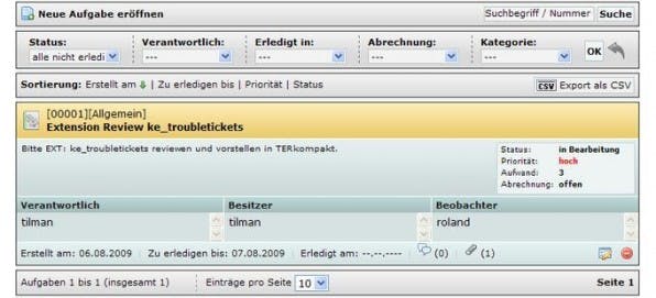 Bugtracker, Helpdesk oder Projekt-Management-Tool: Die „Troubletickets“-Extension lässt sich auf vielfältige Weise nutzen und ist flexibel konfigurierbar. Bugtracker, Helpdesk oder Projekt-Management-Tool: Die „Troubletickets“-Extension lässt sich auf vielfältige Weise nutzen und ist flexibel konfigurierbar.