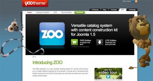 YOOtheme bietet sein CCK „Zoo“ in einer kostenlosen Light-Version und als kostenpflichtige Pro-Version an. YOOtheme bietet sein CCK „Zoo“ in einer kostenlosen Light-Version und als kostenpflichtige Pro-Version an.