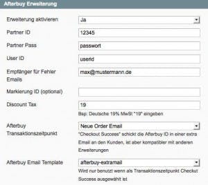 Das Afterbuy-Modul übermittelt nach Abschluss einer Bestellung die relevanten Daten in Echtzeit an das Bestellabwicklungssystem. Das Afterbuy-Modul übermittelt nach Abschluss einer Bestellung die relevanten Daten in Echtzeit an das Bestellabwicklungssystem.
