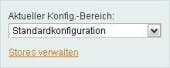 Diese Auswahlbox ist fester Bestandteil des Magento-Backends und erlaubt den Wechsel zwischen verschiedenen Konfigurationsbereichen. Diese Auswahlbox ist fester Bestandteil des Magento-Backends und erlaubt den Wechsel zwischen verschiedenen Konfigurationsbereichen.