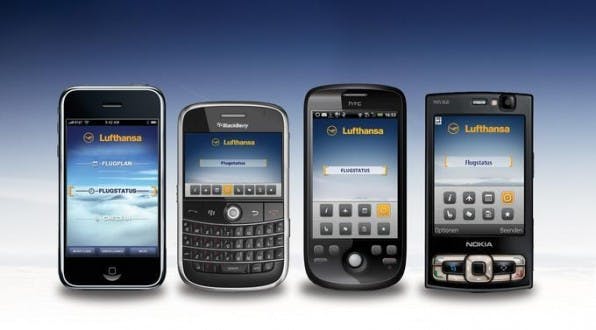 Je nach Zielgruppe und Art der App sollte man unter Umständen nicht nur eine iPhone-App anbieten. Die Deutsche Lufthansa bietet ihre App beispielsweise für die Plattformen iPhone, Blackberry, Android und J2ME an. Je nach Zielgruppe und Art der App sollte man unter Umständen nicht nur eine iPhone-App anbieten. Die Deutsche Lufthansa bietet ihre App beispielsweise für die Plattformen iPhone, Blackberry, Android und J2ME an.