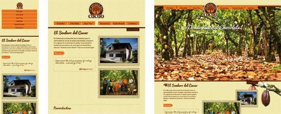 El Sendero del Cacao Die Seite „El Sendero del Cacao“ passt sich der Browserbreite an.