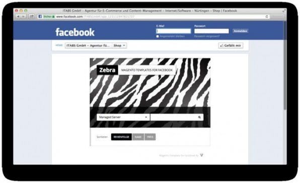 Ein Dummy-Facebook-Shop mit der Zebra-Extension für Magento. Mit dieser Erweiterung können Magento-Nutzer ihren bestehenden Shop inklusive der bestehenden Datensätze innerhalb von Facebook nutzen. Ein Dummy-Facebook-Shop mit der Zebra-Extension für Magento. Mit dieser Erweiterung können Magento-Nutzer ihren bestehenden Shop inklusive der bestehenden Datensätze innerhalb von Facebook nutzen.