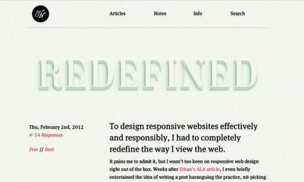 Der Designer Tim Walton experimentiert in seinem Blog mit Typografie. Der Designer Tim Walton experimentiert in seinem Blog mit Typografie.