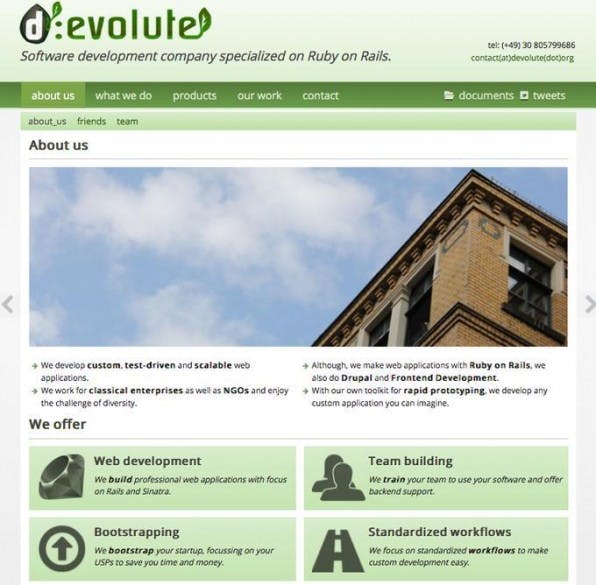 Über das Netzwerk von d:evolute kommen Startups an Ruby-on-Rails-Entwickler. Über das Netzwerk von d:evolute kommen Startups an Ruby-on-Rails-Entwickler.