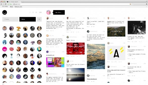 Angenehm aufgeräumt oder langweilig und kalt? Am Design von Ello scheiden sich die Geister. (Screenshot: Ello)