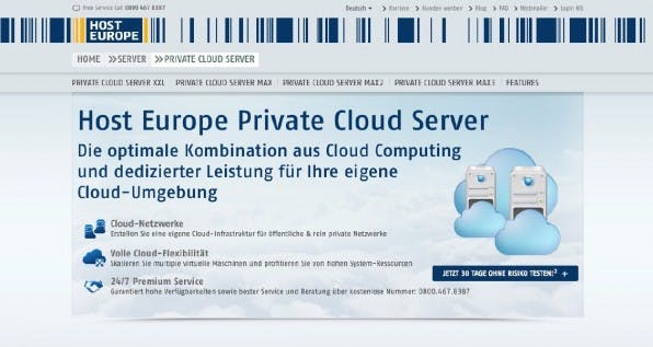 Hybride Clouds wie die von Host Europe beispielsweise kombinieren eine public mit einer private Cloud.