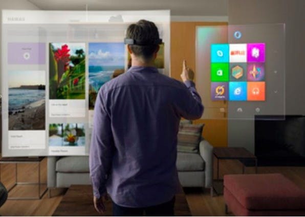 Microsoft setzt mit dem HoloLens-Projekt auf die Zukunft der virtuellen Realität. (Screenshot: Microsoft)