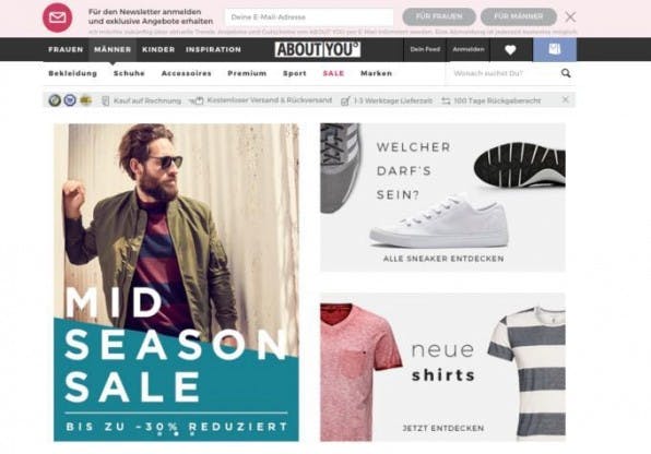 Während die Platzhirsche Amazon und Ebay eigentlich für alle Online-Händler Pflicht sind, sind Special-Interest-Marktplätze wie etwa das Fashion-Portal About You etwas für Nischenanbieter. Hier können zum Beispiel Entwickler Apps bauen und am Verkauf der Kleidungsstücke teilhaben.