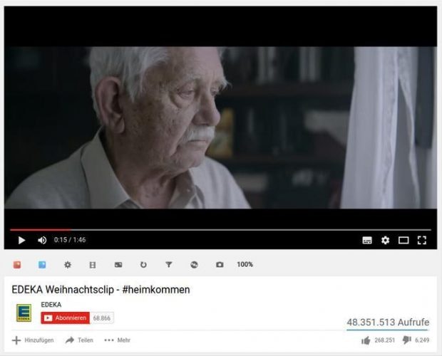 Noch ist Youtube der Platzhirsch unter den Video-Plattformen, was sich in den höheren Views des erfolgreichen Edeka-Online-Spots #heimkommen zeigt. Doch Facebook setzt derzeit alles daran, den Konkurrenten zu überholen.