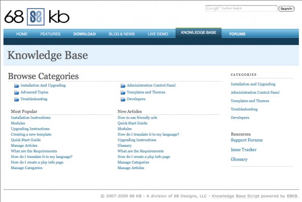 Die Knowledge Base von 68KB