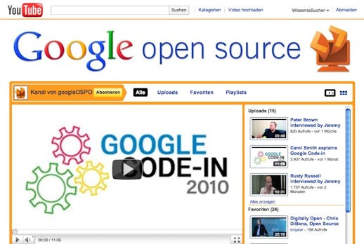Google startet eigenen Open Source Channel auf YouTube