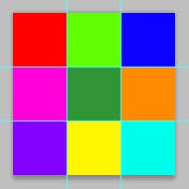 Neun verschiedenfarbige Quadrate