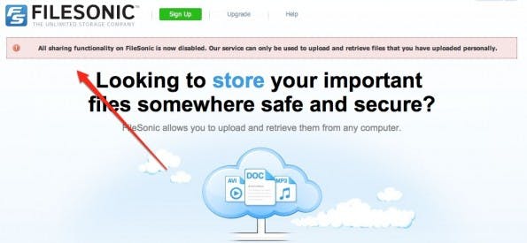 filehosting service filesonic