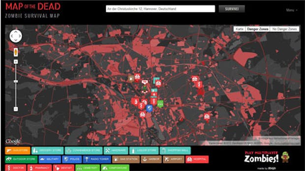 Zombie Survival Map hilft beim Überleben in der Postapokalypse