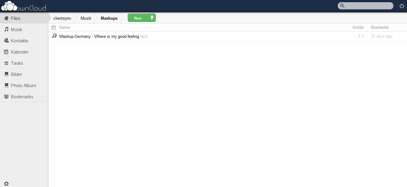 So sieht die Oberfläche von der ownCloud Enterprise Edition aus.