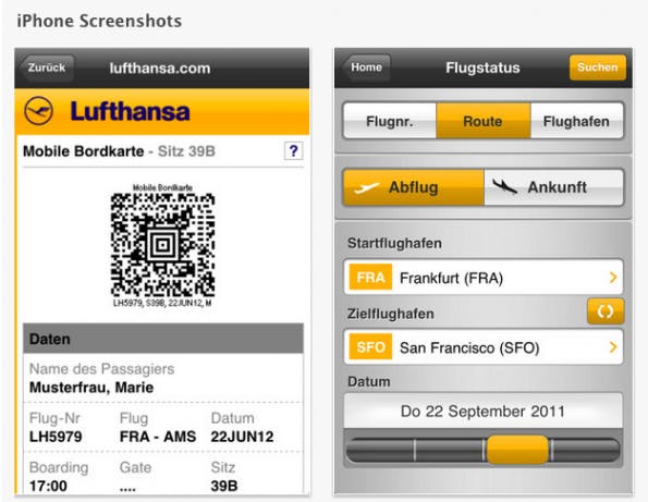 Passbook Lufthansa Lufthansa gehört zu den ersten deutschen Anbietern, die Passbook nutzen.