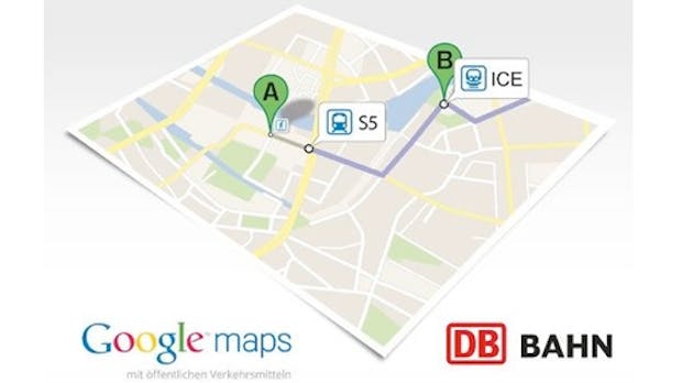 Google Maps zeigt Fahrpläne der Deutschen Bahn