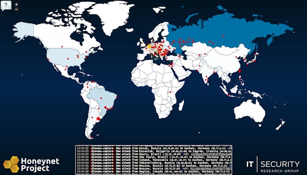 Interaktive Karte visualisiert Cyberattacken weltweit