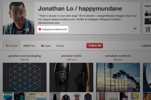 Pinterest Account-Verifizierung