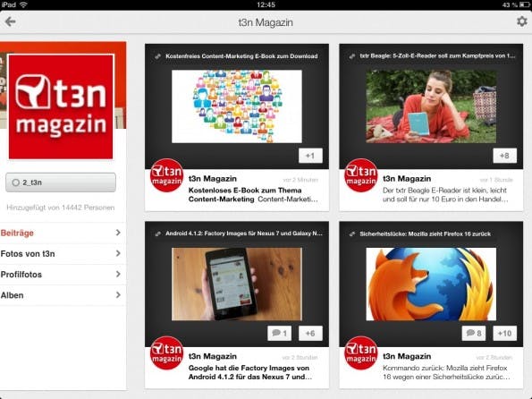 google+ app- pages