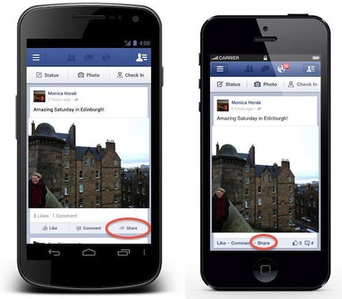 Facebook sharing button