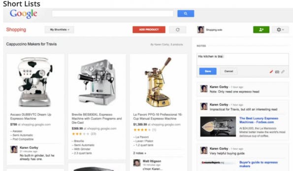 Google Shortlists
