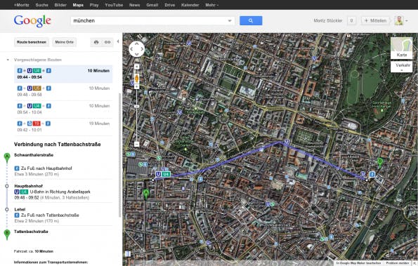 Google Transit ÖPNV Daten