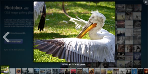 Photobox auf einem Desktop Browser