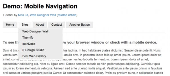 Mobile Navigation inkl. Dropdown Menü
