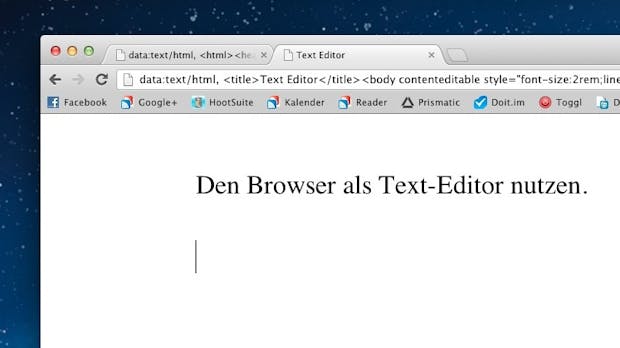 Mach deinen Browser mit nur einer Codezeile zum Text-Editor