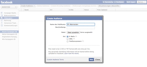 Facebook Costumer Audience Facebook Costumer Audience