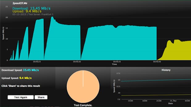 SpeedOf.Me: Internet-Speedtest ohne Flash, Java und Co.