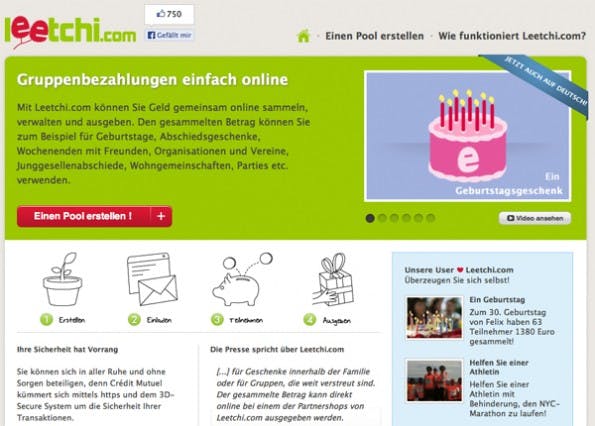 MangoPay wird auch bei der „Mutter“ Leetchi eingesetzt. (Screenshot: Leechi)