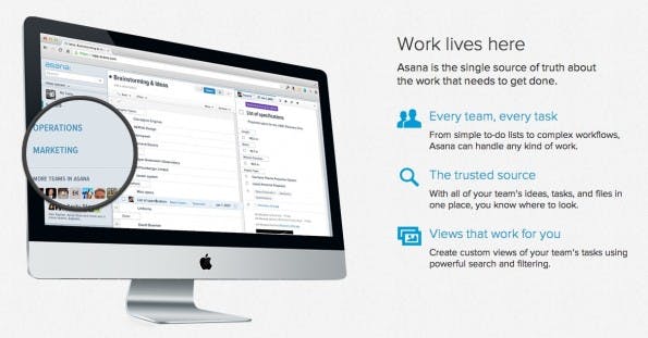 Lob erhält Asana vor allem für Usability und User Experience. (Screenshot: asana.com)