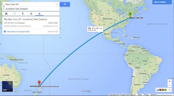 Häufig gefordert und jetzt bei Google Maps dabei: Flugrouten.