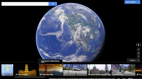 Durch die Integration von Google Earth und Google Maps kann der Nutzer in Google Maps aus dem Weltall bis direkt in ein Gebäude zoomen.