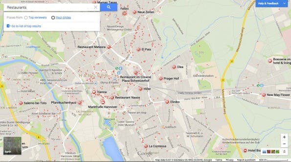Das neue Google Maps präsentiert sich im Vollbildmodus.