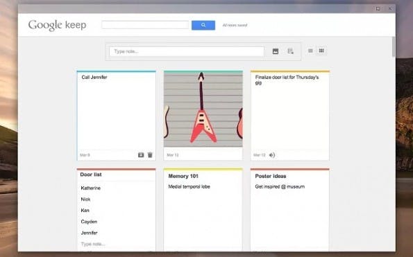 Die Chrome-App zu Google Keep öffnet sich in einem eigenen Fenster.