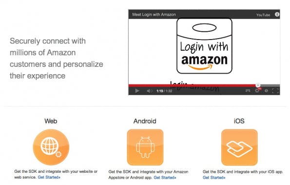 Login with Amazon ist sowohl für Websites und Games als auch für Apps unter Android und iOS nutzbar.