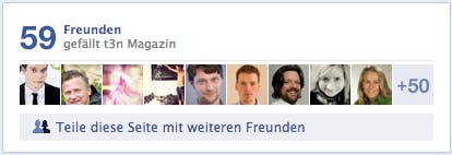 Der „Freunde-Einladen“-Button, befindet sich auch der Facebook-Timeline der jeweiligen Seite. (Screenshot: t3n Facebook)