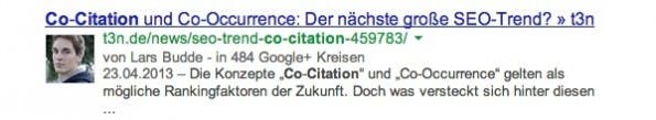 Nicht ganz optimal gelöst: Dieser URL fehlt der HInweis auf das Keyword Co-Occurence. (Screenshot: google.de)