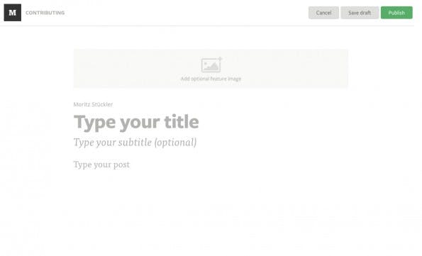 Der Editor von Medium.com ist wie das Frontend absolut minimalistisch gestaltet.