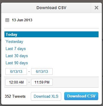 Twitter Analytics: Praktische Export-Funktion inklusive. (Screenshot: Twitter)