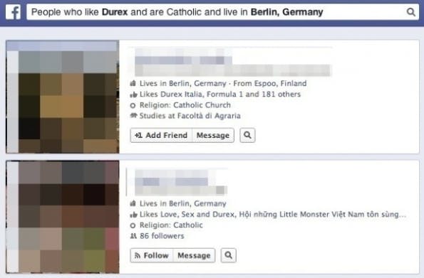 In einem Suchergebnis wie „Katholiken, die in Berlin leben und auf Durex-Kondome stehen“ aufzutauchen, dürfte nicht jedem gefallen.
