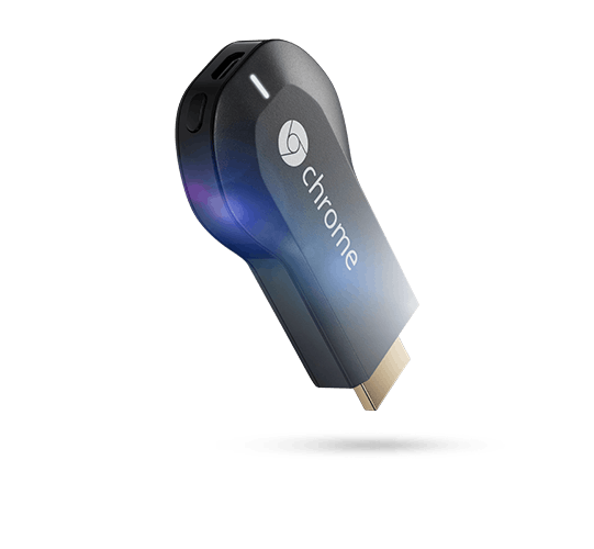 Der Google Chromecast: Ein kleiner HDMI-Stick, der Video- und Audioinhalte von mobilen Geräten streamen kann.